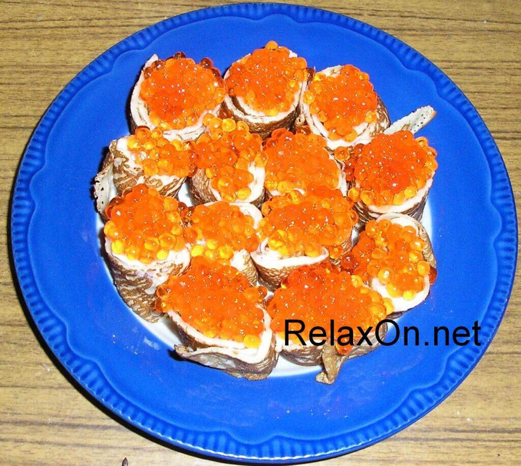 Рецепт блинов с икрой